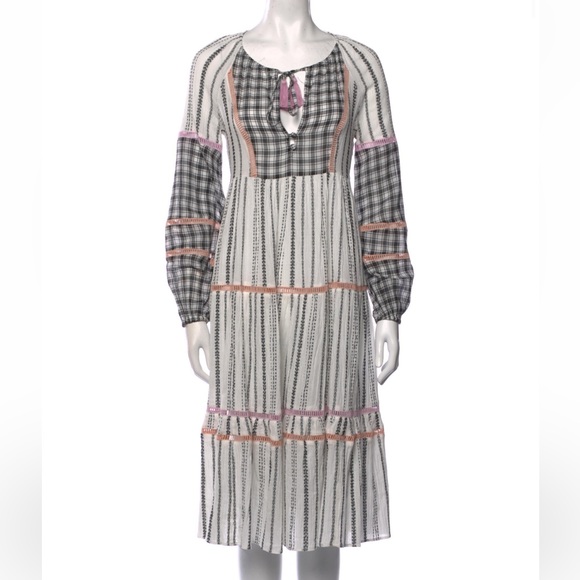 Veronica Beard Dress Eileen Checked Midi Black White Dress XS - Picture 3 of 5